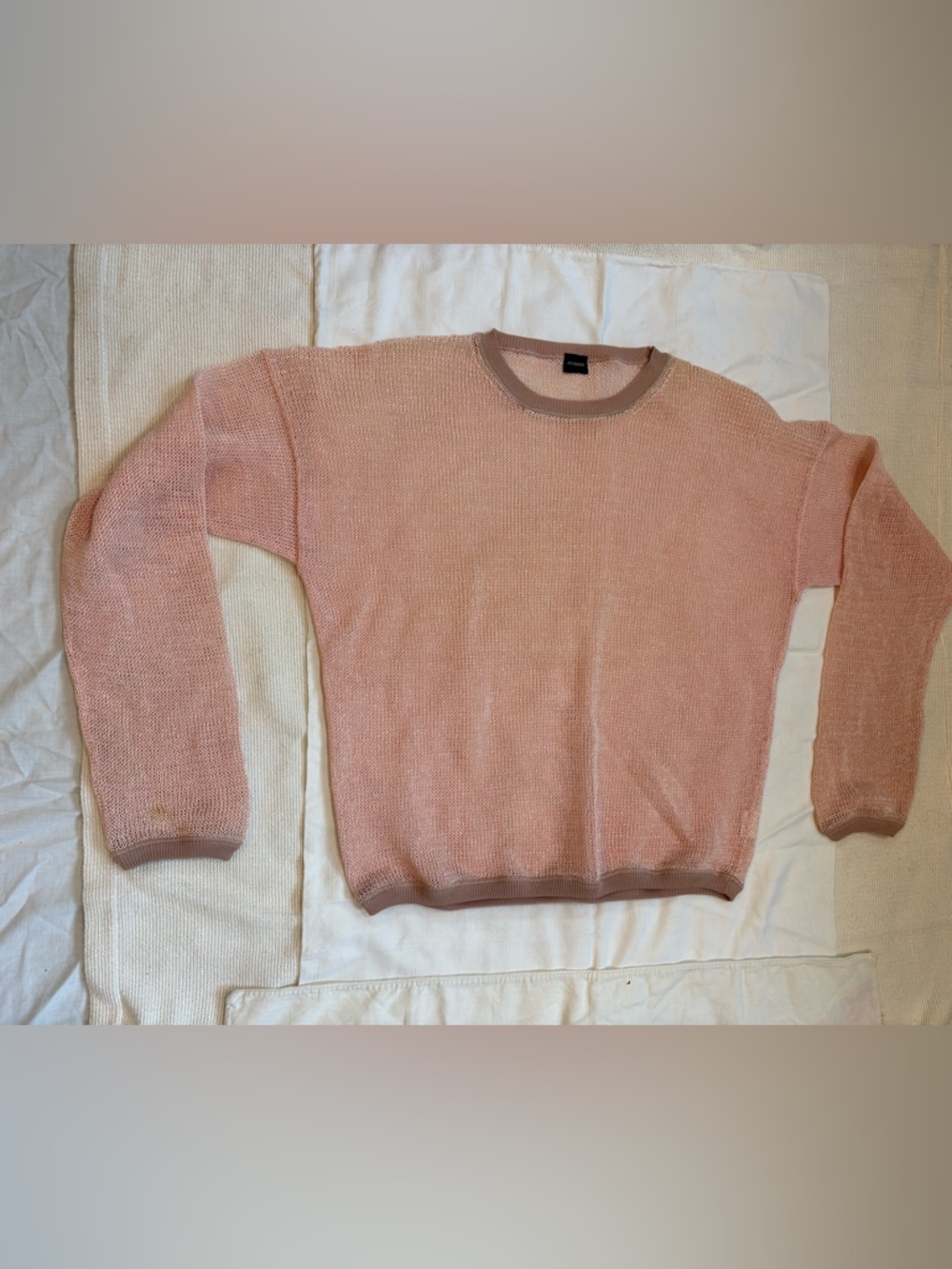 Jil Sander Blush Pink Crewneck 100% Paper Top